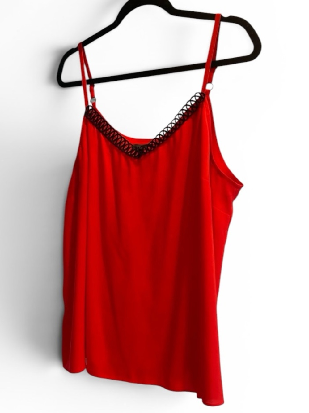 The Limited Red Camisole with Black Lace Trim